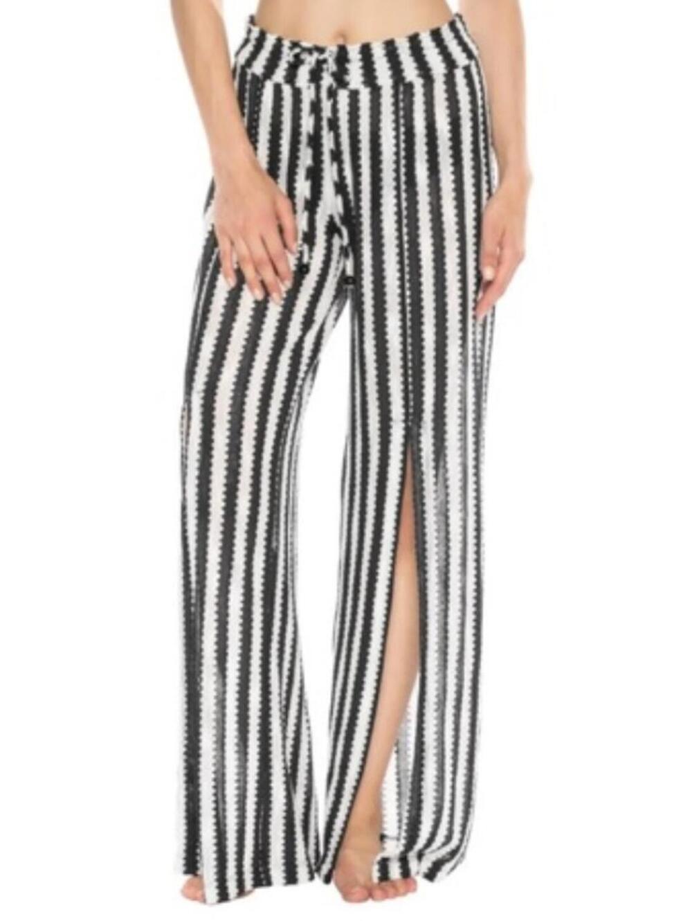 ISABELLA ROSE black white beach coverup pants sz M
